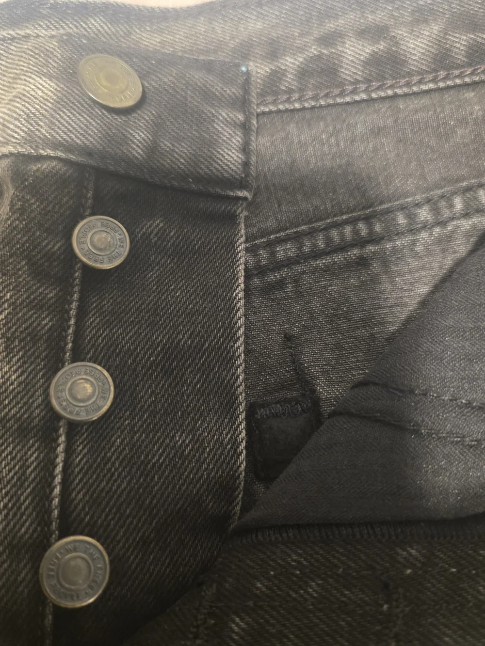 Free People Distressed Black  Ripped Jean Shorts